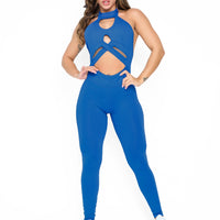 Blue Ripped Butt Scrunchy Bodysuit (Light Supplex)