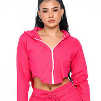 Pink Ribbed Hoodie