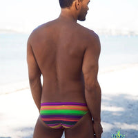 Multicolor Stripe Swim Brief