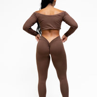 Giu Brown Leggings in 3 Different Shapes! V-Back, Regular Back & Scrunch Back Leggings (Light Supplex)