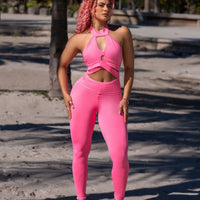 Pink Ripped Butt Scrunchy Bodysuit (Light Supplex)