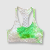 Green White Tie Dye Fitness Top