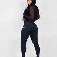 Black Mesh Hoodie
