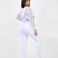 White Mesh Hoodie