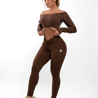 Giu Brown Leggings in 3 Different Shapes! V-Back, Regular Back & Scrunch Back Leggings (Light Supplex)