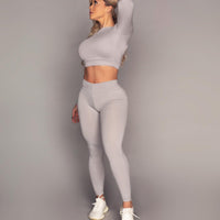 Light Grey Bum Bum Pocket Leggings (Thick Supplex)