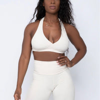 Cream Ribbed Style Top (Light Supplex)