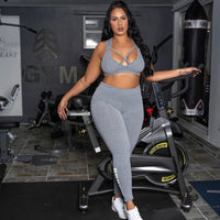 Grey Big Font Leggings (Thick Supplex)