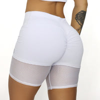 White Tech Mesh Shorts