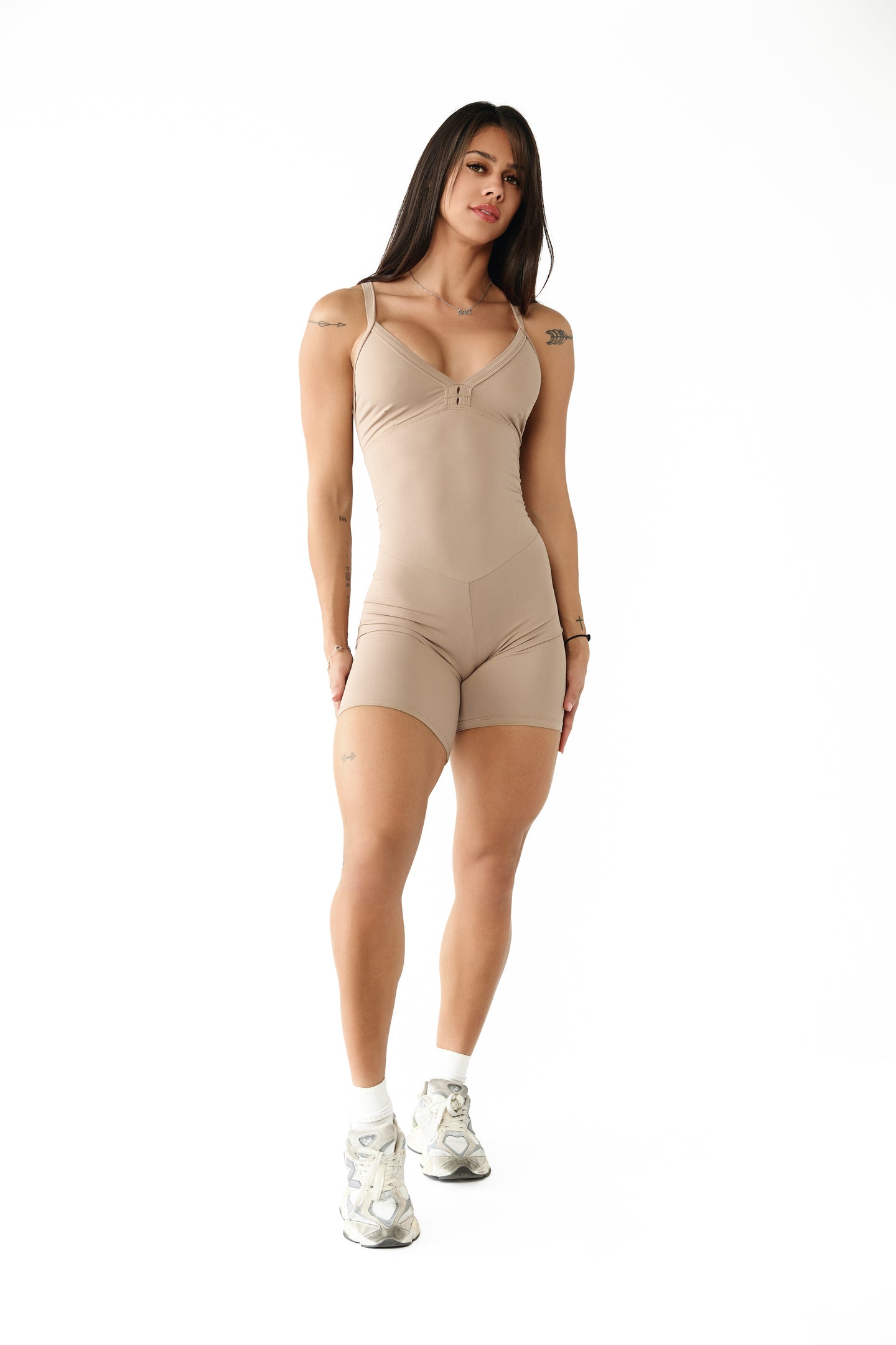 Frosted Toffee Web Short Bodysuit