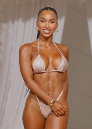 Sparkling Champagne Thong Style Swimwear