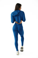 Blue Ribbed Leggings