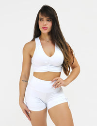 White Talita Butt Scrunch Shorts