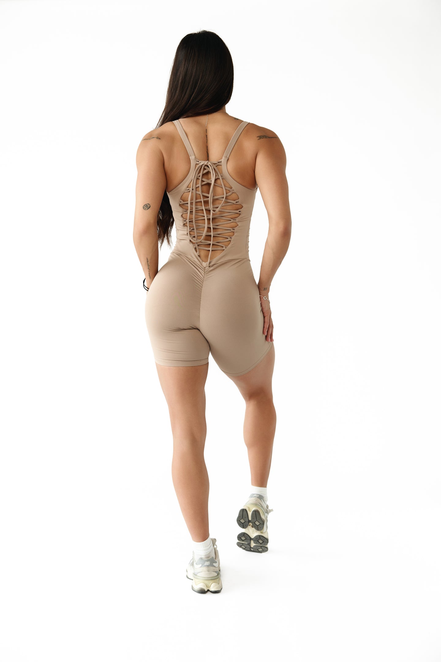 Frosted Toffee Web Short Bodysuit