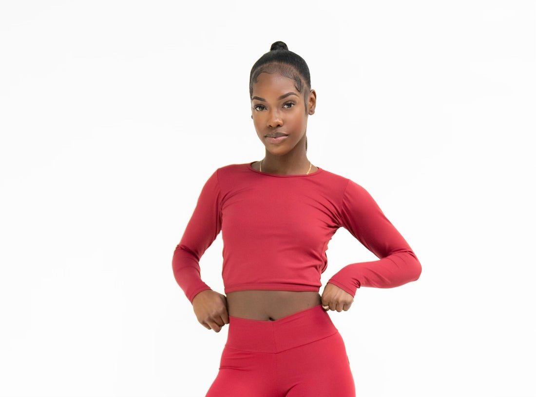 BBBFIT Cabernet Sauvignon Crop Top (Light Supplex)