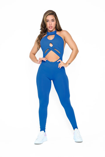 Blue Ripped Butt Scrunchy Bodysuit (Light Supplex)