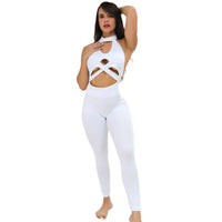 White Ripped High Waisted Butt Scrunchy Bodysuit (Light Supplex)