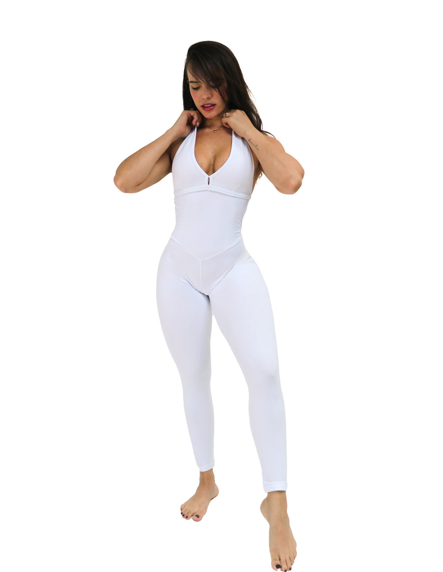 White Backless Bodysuit (Thick Supplex)