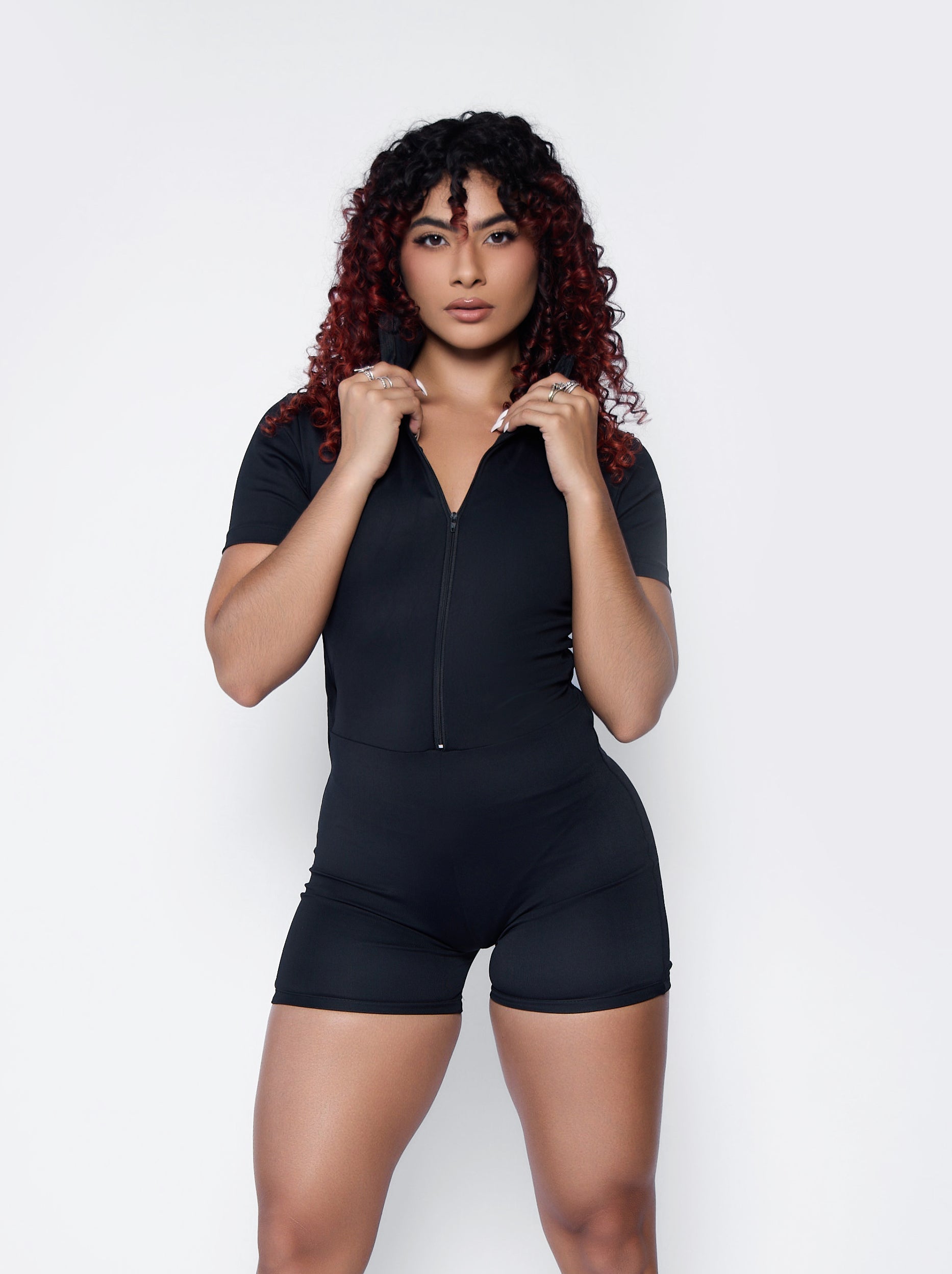 Black High Neck Short Bodysuit | Brazilian Activewear Light Supplex®