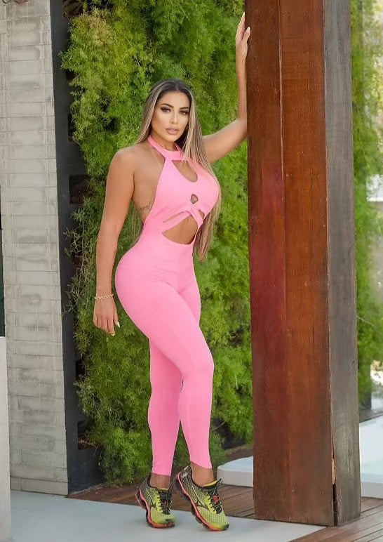 Pink Ripped Butt Scrunchy Bodysuit (Light Supplex)