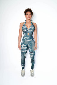 Savage Denim Butt Scrunch Bodysuit | Brazilian Activewear (Light Supplex®)