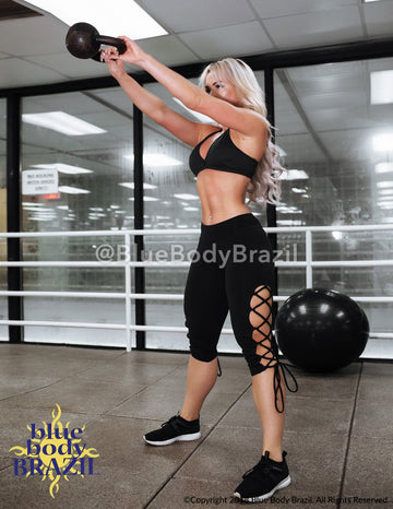 Insane Fit Black Tie Side Leggings (Light/Thick Supplex)
