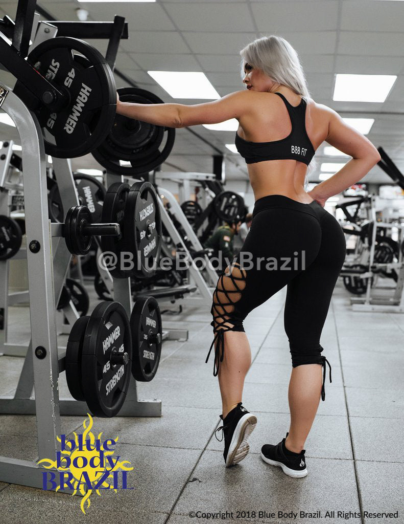 Insane Fit Black Tie Side Leggings (Light/Thick Supplex)