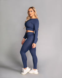 Deep Blue Bum Bum Pocket Leggings (Light Supplex)