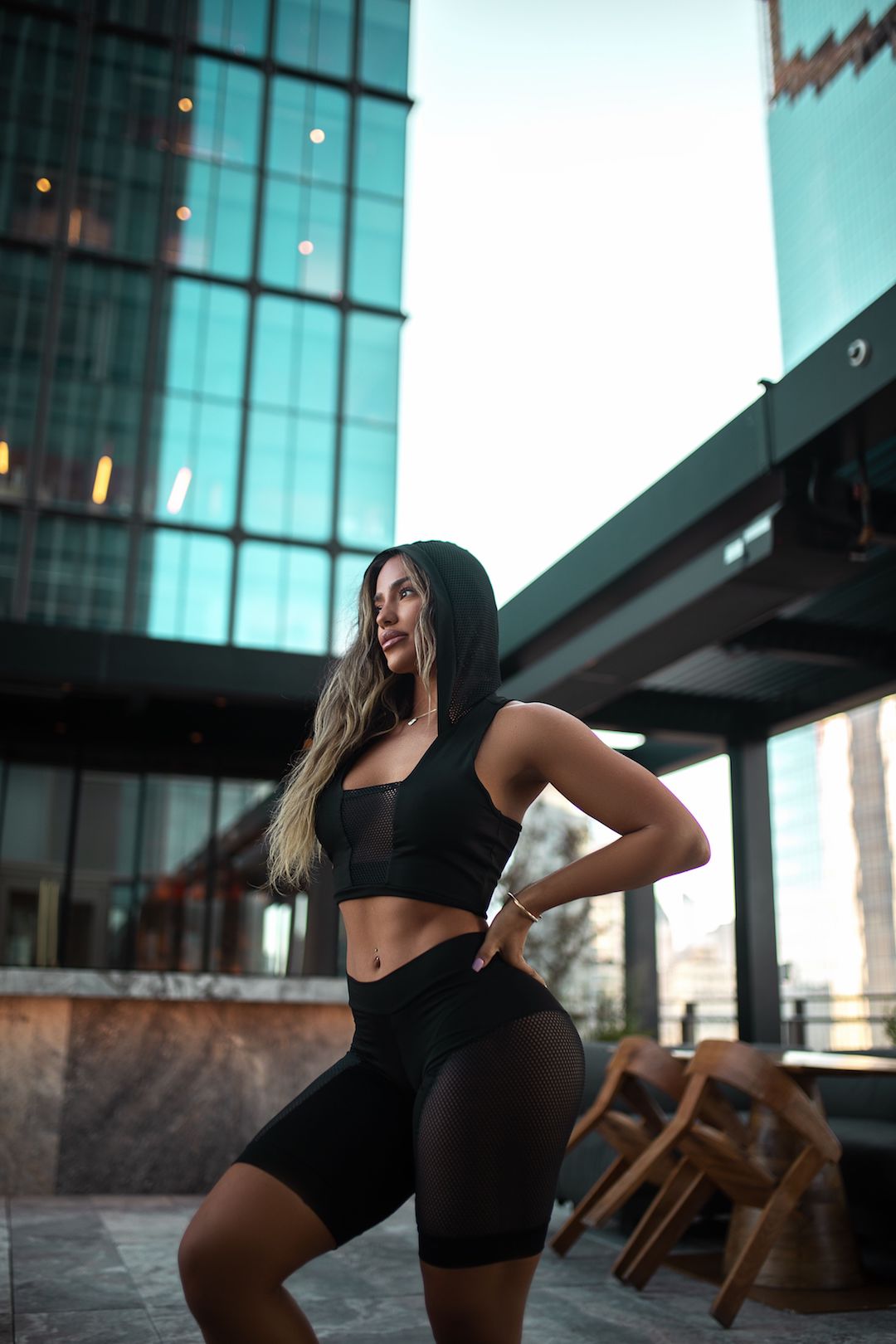 NYC Mesh Hoodie Top
