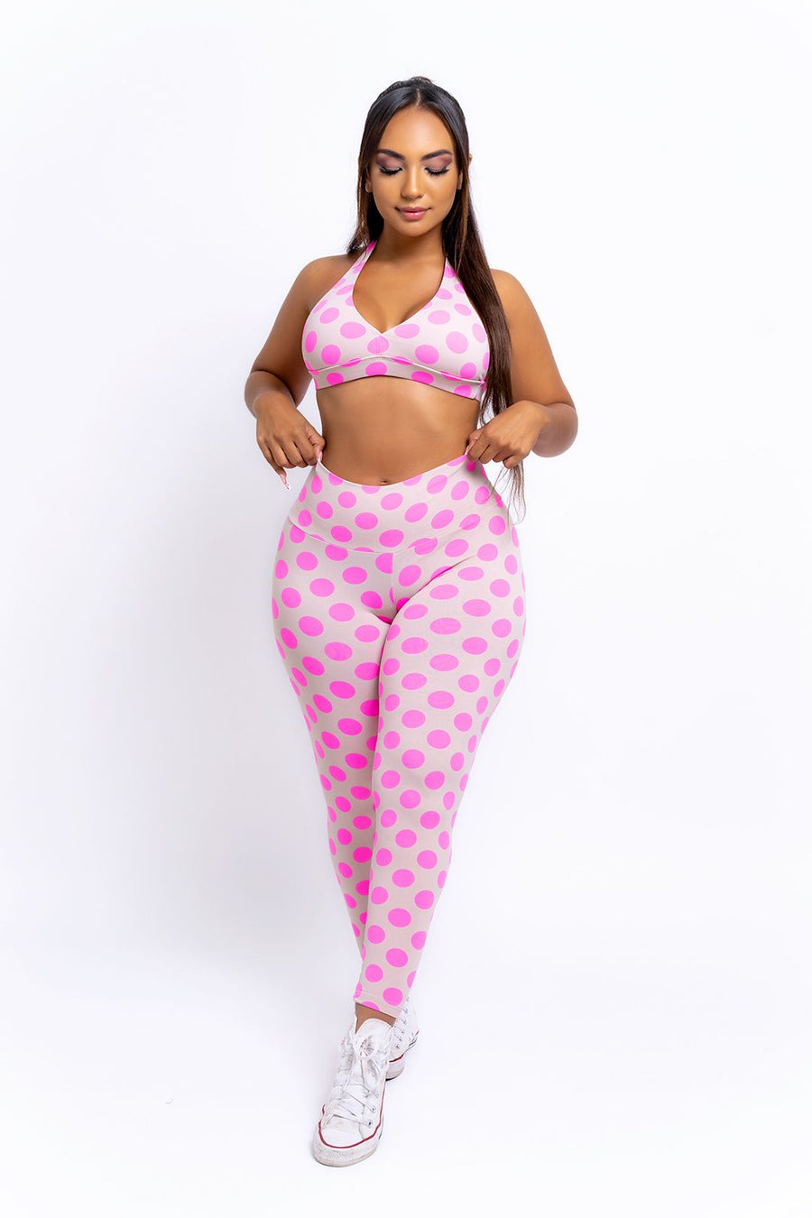 Pink big dots Leggings (Light Supplex) – The Blue Body Brazil