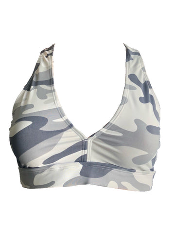 White Camouflage  Fitness Top