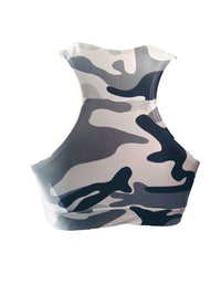 White Camouflage  Fitness Top