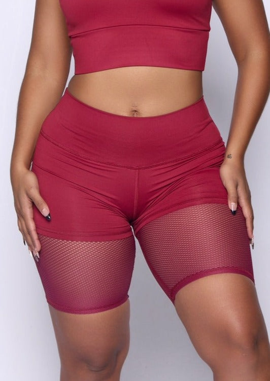 Red Tech Mesh Shorts