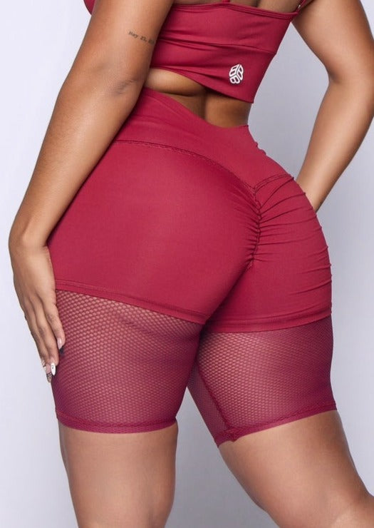 Red Tech Mesh Shorts