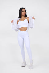 White Mesh Hoodie