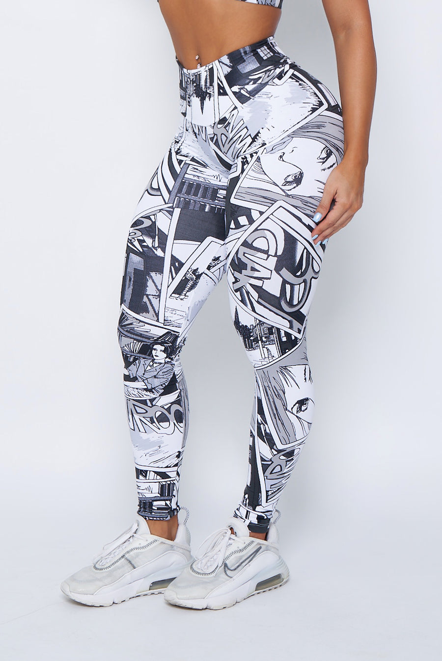 Black and White Cartoon Leggings (Light Supplex)
