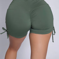 Military Green Talita Butt Scrunchy Shorts