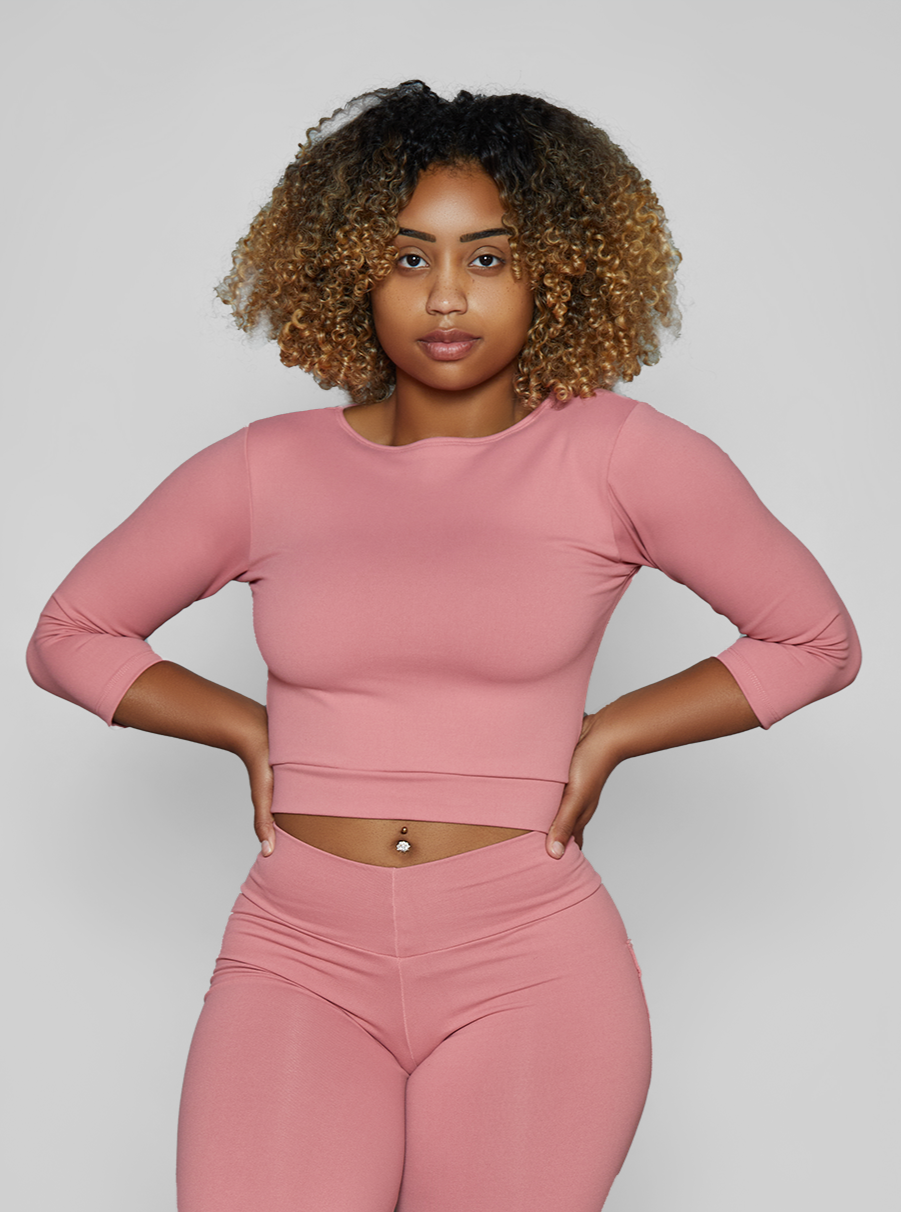 Pink Guava Cropped Top (Thick Supplex)