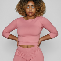 Pink Guava Cropped Top (Thick Supplex)