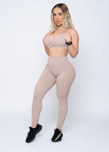 Nude Ribbed Style Leggings (Light Supplex)