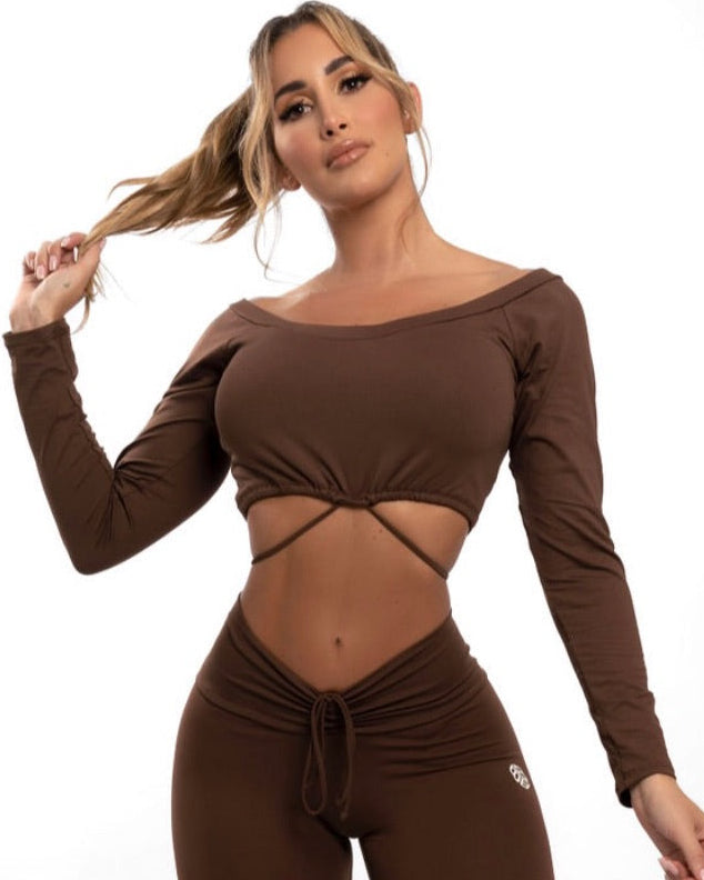 Giu Brown Top (Light Supplex)