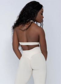 Cream Ribbed Style Top (Light Supplex)