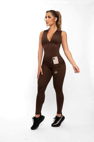 Brown Body Fit Wear Butt Scrunchy Bodysuit