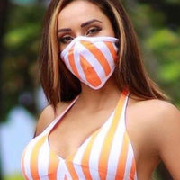 Neon Orange Stripe Mask