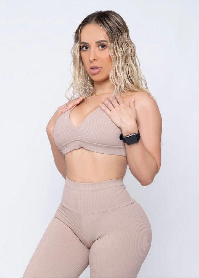 Nude Ribbed Style Top (Light Supplex)