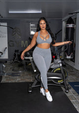 Grey Big Font Leggings (Thick Supplex)
