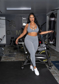 Grey Big Font Leggings (Thick Supplex)