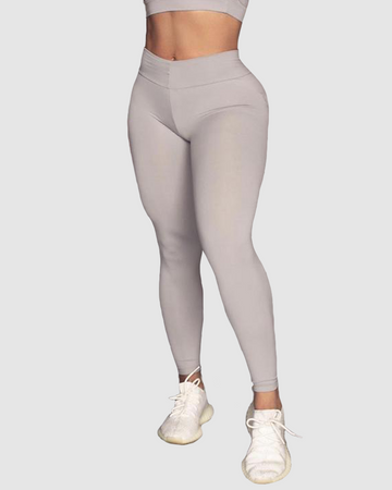 Light Grey Bum Bum Pocket Leggings (Thick Supplex)