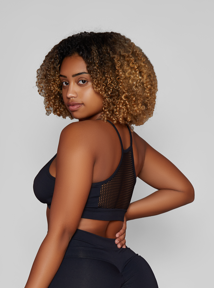 Mesh fitness top sale