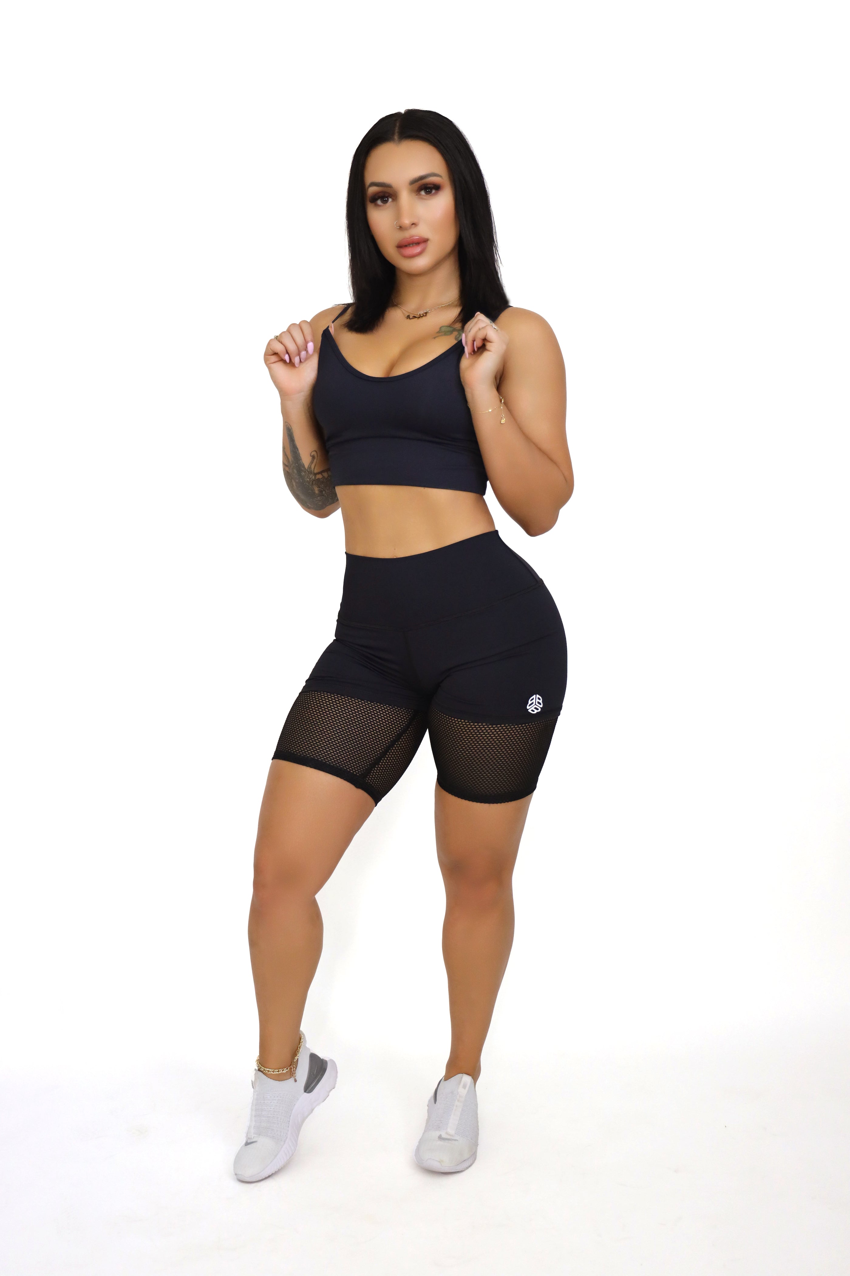 Black Tech Mesh Shorts